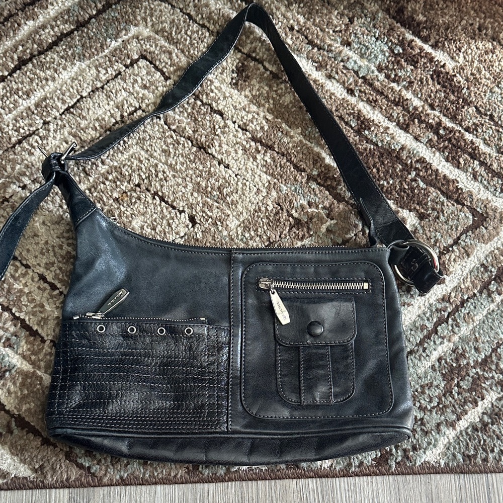 Verge Italian Elegant Black Men's Messenger Bag